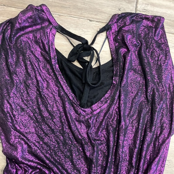 Guess purple butterfly tie back slouchy top S - Picture 3 of 3